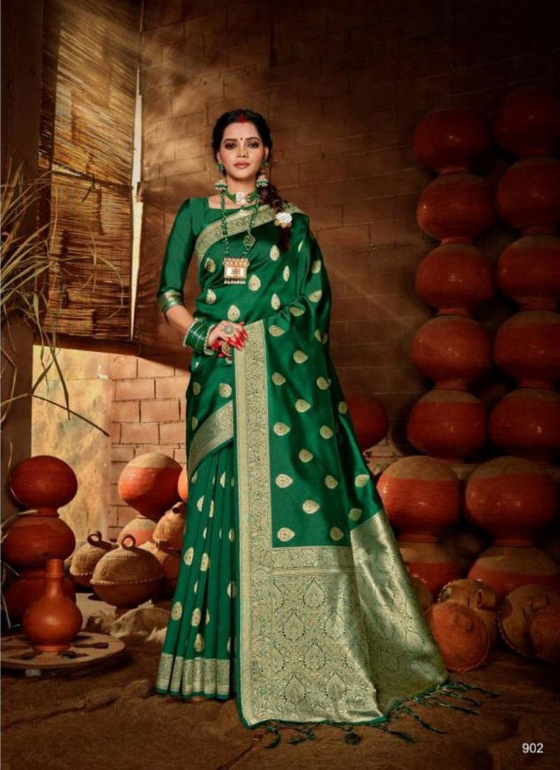SHRUTI TEXTILE PRERNA Fancy Latest Designer Festive Wear Printed Heavy Silk Saree Collection